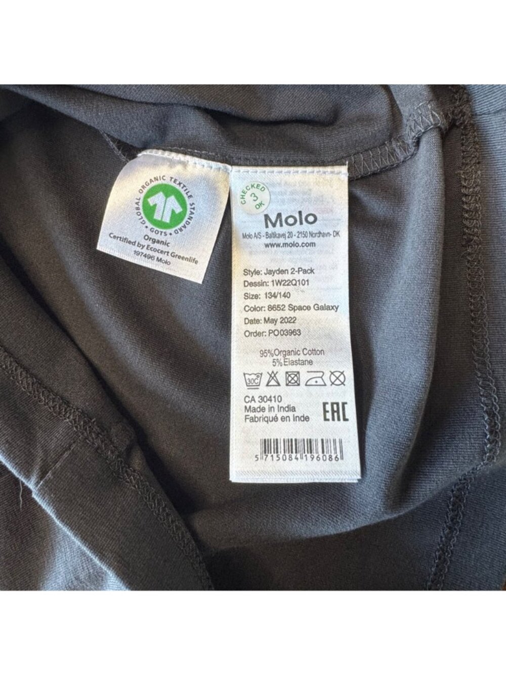MOLO Jayden Tank Top Boys 9-10 134/140 Charcoal Gray Organic Cotton NWT NEW - Picture 4 of 5